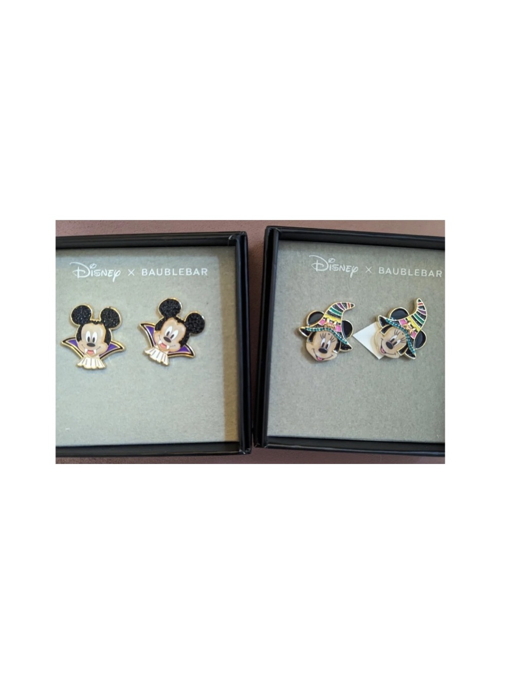Disney x Baublebar Mickey Vampire & Minnie Witch Halloween Earrings - w/Gift Box
